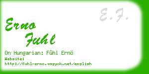 erno fuhl business card