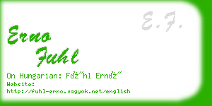 erno fuhl business card